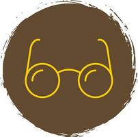 Eyeglasses Line Circle Yellow Icon vector