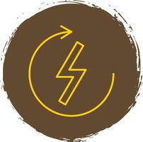 Renewable Energy Line Circle Yellow Icon vector