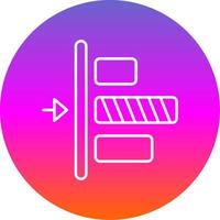 Left alignment Line Gradient Circle Icon vector