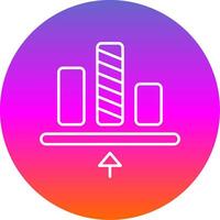 Bottom allignment Line Gradient Circle Icon vector