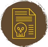 Document Line Circle Yellow Icon vector