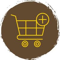 Shopping Cart Line Circle Yellow Icon vector