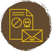 Spam Line Circle Yellow Icon vector