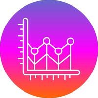 Line chart Line Gradient Circle Icon vector