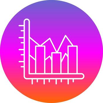 Bar chart Line Gradient Circle Icon vector