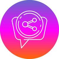 Share Line Gradient Circle Icon vector