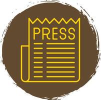 Press Release Line Circle Yellow Icon vector