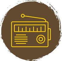 Radio Line Circle Yellow Icon vector