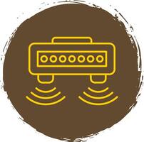 Motion Sensor Line Circle Yellow Icon vector