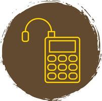 Microphone Line Circle Yellow Icon vector