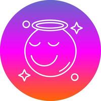 Angel Line Gradient Circle Icon vector