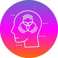 Emotional intelligence Line Gradient Circle Icon vector