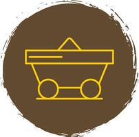 Trolley Line Circle Yellow Icon vector