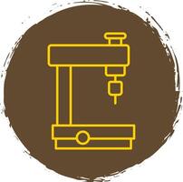 Milling Machine Line Circle Yellow Icon vector