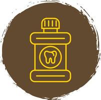 Mouthwash Line Circle Yellow Icon vector