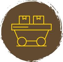 Trolley Line Circle Yellow Icon vector