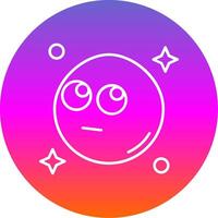 Rolling eyes Line Gradient Circle Icon vector