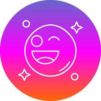 Wink Line Gradient Circle Icon vector