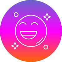 Smile Line Gradient Circle Icon vector