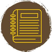 Notebook Line Circle Yellow Icon vector