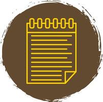 Notepad Line Circle Yellow Icon vector