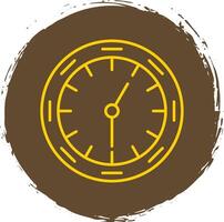 Wall Clock Line Circle Yellow Icon vector