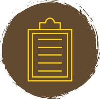 Clipboard Line Circle Yellow Icon vector