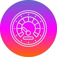 Speedometer Line Gradient Circle Icon vector