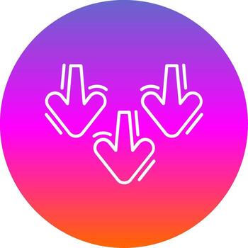 Decrease Line Gradient Circle Icon vector
