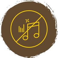 No Music Line Circle Yellow Icon vector