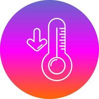 bajo temperatura línea degradado circulo icono vector