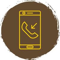 Incoming Call Line Circle Yellow Icon vector