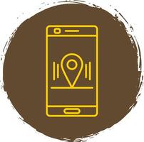 Location Line Circle Yellow Icon vector