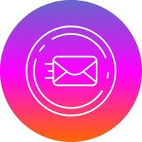 Send Line Gradient Circle Icon vector