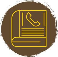 Contact Book Line Circle Yellow Icon vector