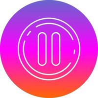 Pause Line Gradient Circle Icon vector
