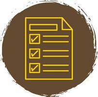 Checklist Line Circle Yellow Icon vector