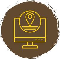 Location Line Circle Yellow Icon vector