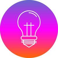 Bulb Line Gradient Circle Icon vector