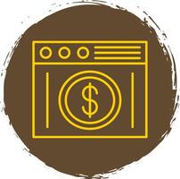 Budget Line Circle Yellow Icon vector