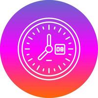 reloj línea degradado circulo icono vector