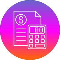 Calculator Line Gradient Circle Icon vector