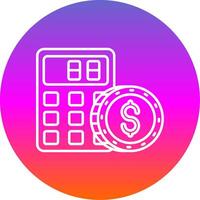 Calculator Line Gradient Circle Icon vector