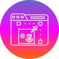 Resize Line Gradient Circle Icon vector
