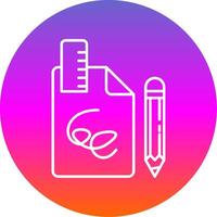 Draft Line Gradient Circle Icon vector