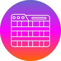 Grid Line Gradient Circle Icon vector