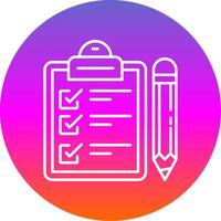 Exam Line Gradient Circle Icon vector