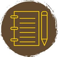 Notebook Line Circle Yellow Icon vector
