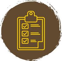 Clipboard Line Circle Yellow Icon vector