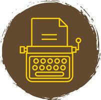 Typewriter Line Circle Yellow Icon vector